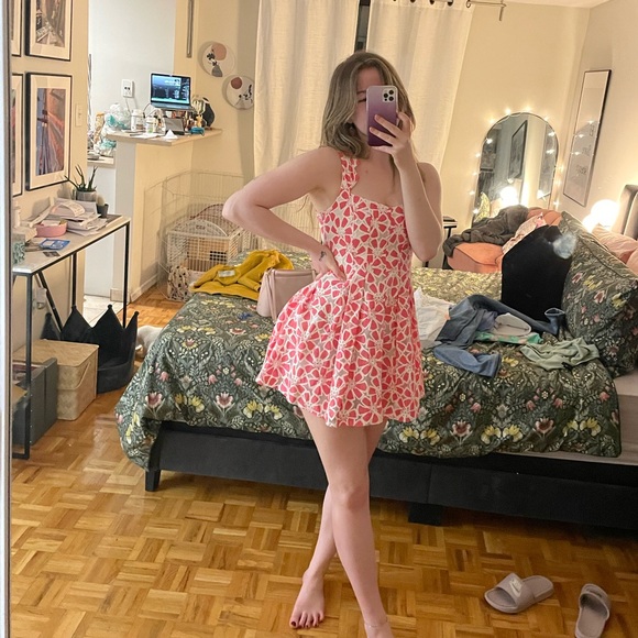 𝅺l'atiste BY AMY PINK WHITE TULLE FLORAL MINI A-LINE  SLEEVELESS COCKTAIL DRESS - Picture 2 of 11